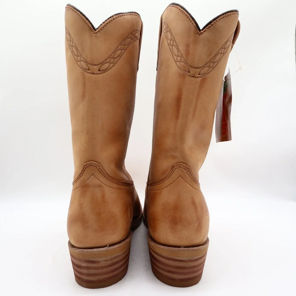 Laredo Y2K Western Boots Mens 12 D Tan Brown Leather Work Cowboy 2104 NIB
